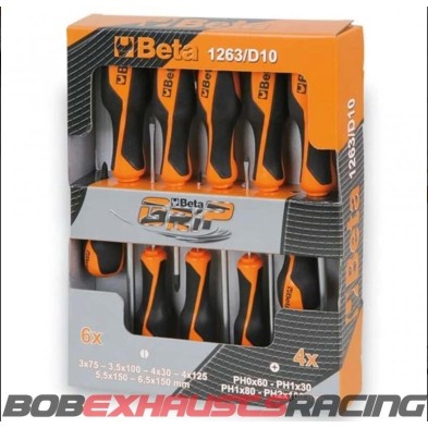 BETA SET OF 10 SCREWDRIVERS LP-PH (1263/D10)