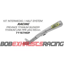 Half system racing - Pro-Race titanium silencer + titanium link pipe ø65mm.