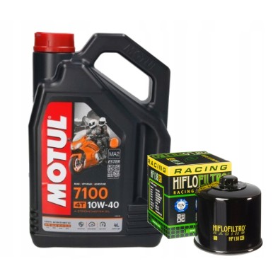 MOTUL 7100 4T 15W50 4 Litres + HIFLOFILTRO RACING + WASHER