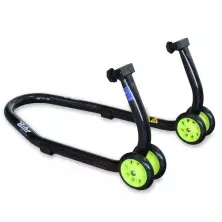 Bihr universal front stand. Black color and fluor wheels
