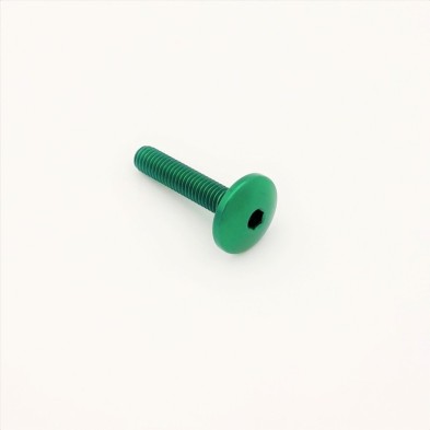 Dome-head Screw Erg. Cl 003 M6 L. 20 head Ø17  Ergal (7075 T6) - 003M6020VER / GREEN