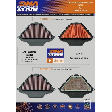 DNA HONDA AIR FILTER P-H75SC21-01